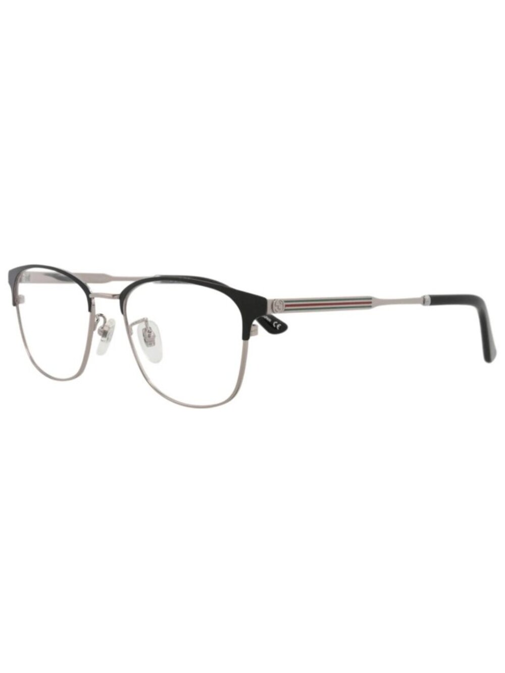 New Gucci Women's Eyeglasses Square Rectangle Metal Frame Mens Black Ruthenium